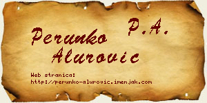 Perunko Alurović vizit kartica